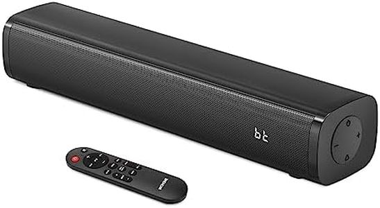 Wohome 2.1ch Small Sound Bars for TV with 6 Levels Voice Enhancement, Built-in Subwoofer, 16 Inches Bluetooth Soundbar Speakers with Optical/AUX/USB Connection, S100 (Pure Black)