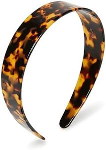 Mavsigak Tortoise Shell Headband for Women, Wide Headbands with Teeth Acetate Resin Hair Bands, Non Slip No Headache Hairband for Women's Hair, Classic Tortoise Headband for Daily Wear