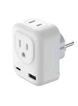 European Travel Plug Adapter from a Canadian Small Business High Speed 4 in 1 Adapter Plug, Canada USA to Europe Plug Adapter with USB and USB-C for Canada USA to Most of Europe Portugal Spain France