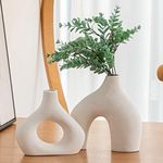 White Ceramic Vase Set of 2 for Mod