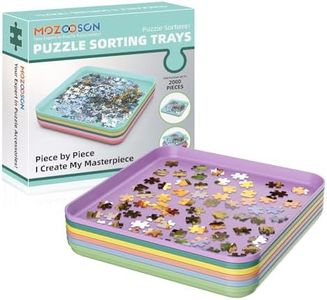 MOZOOSON Puzzle Sorting Trays, 6 Pack Puzzle Sorter Jigsaw Accessories, Great Gift for Puzzle Lovers for Organizing Puzzles 500/1000/2000 Pieces, Hold Hot or Cold Items, Large Surface Area Stackable
