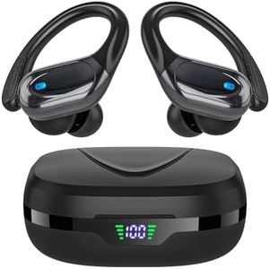 HAOYUYAN Wireless Earbuds Bluetooth Headphones 80hrs Playback Ear Buds Power Display with Noise Canceling Mic Headsets for Sports/Workout/Running Black