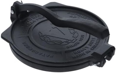 Victoria Presse à tortilla en fonte de qualité commerciale de 20,3 cm, fabriquée en fer HD super durable, fabriquée en Colombie