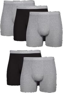 Hanes Men's 5-Pack FreshIQ Boxer with ComfortFlex Waistband Brief, Black/Grey,