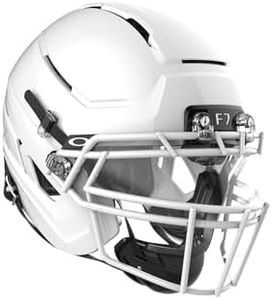 Schutt F7 AiR Elite Varsity Football Helmet, Virginia Tech 5-Star Helmet, Lightweight Football Helmet for High School, Large, Molded Gloss White, F7X ROPO DW Facemask Attached