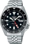 Seiko Analog Men's Watch (Black Dial Silver Colored Strap)