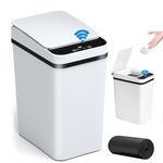 CHAMSUREUK Smart Touchless Bathroom Trash Can 12L Automatic Motion Sensor Rubbish Can with Lid Electric Waterproof Narrow Small Garbage Bin for Kitchen, Office, Toilet, Bedroom with 50pcs Trash bags