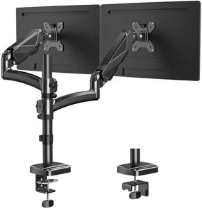 MOUNTUP Dual Monitor Stand, Height Adjustable Monitor Desk Mount, Gas Spring Monitor Arm for Two 17-32 Inch Screens, with C Clamp/Grommet Mounting Base, Holds 4.4-19.8 lbs per Arm, Max VESA 100x100mm