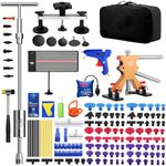 PDR TOOLS 148PCS Car Dent Repair Kit, Paintless Dent Repair Tools with Gold Dent Puller Lifter, Bridge Puller, T-Bar Puller for Repairing Big Dents, Small Dents, Dings and Hail Damage