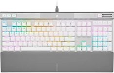 Corsair K70 PRO RGB Optical-Mechanical Gaming Keyboard - OPX Linear Switches, PBT Double-Shot Keycaps, 8,000Hz Hyper-Polling, Magnetic Soft-Touch Palm Rest - NA Layout, QWERTY - White