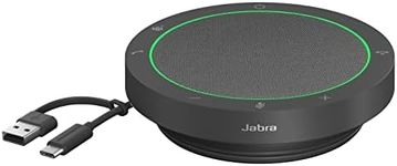 Jabra Speak2 40 Portable Speakerphone with 4 Noise-cancelling Mics, Full-range 50mm Speaker, Wideband Audio and USB A and USB C connections - MS Teams Certified, Works with Other Platforms - Dark Grey