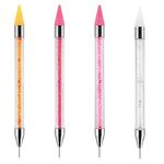 Lusofie 4 Pack Wax Pen Rhinestone Picker Pen Diamond Art Pen Double-Ended Diamond Paintings Accessories Pens for DIY Crafts Drawing Home Salon Nail Art