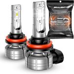 SEALIGHT F1S H11 H8 H16 LED Fog Light Bulbs, 12000LM 24W Strong Penetration Fog Lights LED Bulb, 6500k Cool White 5530 CSP Chips, IP68 Waterproof Plug and Play, Pack of 2