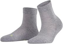 FALKE Women's Cool Kick Short Socks, Breathable, Cooling Effect, Polyester, Quarter Length, Casual Everyday Stockings, Grey (Light Grey 3400), 5-6, 1 Pair