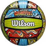 WILSON Ocean Graffiti Volleyball, Blue/Orange, WTH40119ID