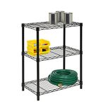 Honey-Can-Do SHF-01905 Shelving Unit 250-Pound Capacity, Black, 3-Tier, 14x24x3