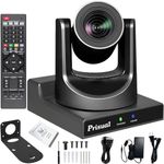 Prisual PTZ Camera, 20X-SDI 1080P Live Streaming Camera Runs Wirecast OBS vMix Livestream Studio HDMI 3G-SDI IP POE Supports (20X Zoom and Wall Mount)