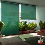 HIPPO Roller Blind Curtain for Outdoor Shade HDPE Corded 90% Sun & UV Protection, Air Flow Design, Light Filtering Balcony Roll-up Blinds (Olive-Green, 4FTX9FT)