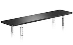 suptek Wooden Monitor Stand Riser for Computer, Laptop, Printer, Notebook and Flat Screens, 800x200mm Vented Platform, Max 30kg, 3 Adjustable Heights with Extra Large Underneath Space MST016