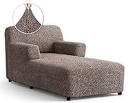 PAULATO BY GA.I.CO. Chaise Lounge Cover - Lounge Sofa Covers - Lounge Chair Cover- Fabric Slipcovers - 1-Piece Form Fit Stretch Furniture Slipcover - Microfibra Collection - Taupe (Chaise Lounge)