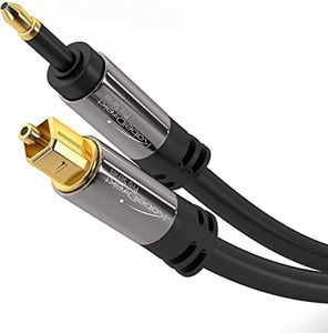 KabelDirekt – 2m – Mini-TOSLINK cable (digital audio cable, optical, TOSLINK to Mini-TOSLINK, fiber optic, transmits digital audio signals to TVs/amplifiers/Hi-Fi systems, black)