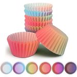 Gcardist 300-Count Gradient Cupcake Liners Cupcake Cups Food Grade Design Cupcake Papers Baking Cups Cupcake Wrappers（Small Size）