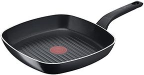 Tefal B55540 Easy Cook and Clean Grill Pan 26 x 26 cm | Non-Stick Coating | Safe | Thermal Signal | Stable Base | Ideal Shape | Healthy Cooking | Black