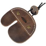 top-rank leather since 2015 Toprank Leather Archery Finger Tabs - Handmade Finger Guard for Shooting Practice Gear, Recurve Bow Fingers Tab (Tan)