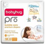 Babyhug Pro Bubble Care Premium Tape Style Diaper for New Born (NB) Size - 22 Pieces (0 to 4) kg