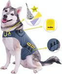 Cozy Vest 3-in-1 Dog Anxiety Vest Music & Aromatherapy Coat Relaxing Sound & Essential Oil Scent Canine Stress Relief Fireworks Thunder Separation Shirt Jacket Thunderstorm (Gray, Large [41-64 Lbs])