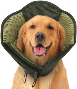 SUNFURA Dog Cones for Large Dogs, Soft Pet Cone Stop Licking After Surgery, Adjustable Pet E-Collar Alternative for Wound Healing, Army Green X-Large