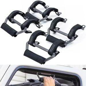 GPCA GP Grip Air Grab Handles Designed for 2024+ Jeep Wrangler JL 4xe w/Airbag Compatible - Aero-Grade Aluminum, Patented Foldable Design, Easy Installation – (4 Pack, Picket Gray)