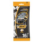 BIC 3 Action, Men's Disposable Razors, Fixed Head, Triple Blade for Great Control, Bundle of 4 Packs of 4