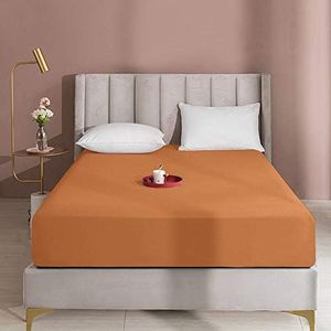 BEDSUM Microfiber 15 Inches Deep Pocket California King Fitted Bed Sheet Only, 1800 Thread Count Luxury Premium Wrinkle Fade Stain Resistant Bed Bottom Sheet for Mattress, Tan