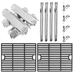 Hisencn Grill Parts for Home Depot Nexgrill 4 Burner 720-0830H, 720-0783E, 5 Burner 720-0888N, 720-0888 Gas Grill Models, 304 Stainless Steel Grill Burner, Heat Plate, Cast Iron Grill Grates