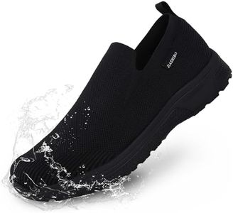 AEHAO Waterproof Shoes for Men Slip on Non Slip Work Shoes Mens Chef Kitchen Restaurant Shoe Slip Resistant Food service Rain Shoes Walking Sneakers Lightweight Breathable, Black, 7