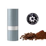 1Zpresso Q Air Manual Coffee Grinder Heptagonal Assembly Stainless Steel Conical Burr, Plastic casing, Lightweight, Travel Sized Fits in The Plunger of AeroPress, Numerical Adjustable Setting Gray