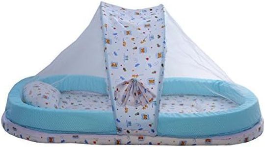 Amardeep Mattress with Mosquito Net with Bumper Guard 95 * 55 * 45 Cms XXL 0-2 yrs Blue Chunmun