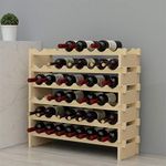 sogesfurniture 6 Tier Wine Rack 48 Bottle Rack Wine Holder, Natural Solid Wooden Wine Storage Display Rack Bottle Organizer for Home Kitchen Bar