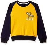 Amazon Brand - Jam & Honey Boy's Sweatshirt - Cuddle Up in Playful Comfort with These Long Sleeve Sweatshirts which are Super Soft & Fun for All Day Adventures! Yellow/Navy