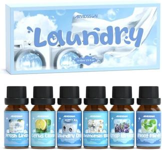 Laundry Fragrance Oils, ARVIDSSON Clean Essential Oils for Home, Use with Wool Dryer Balls or Oil Diffuser, Fresh Linen, Citrus Clean, Laundry Day, Chamomile Bliss, Crisp Breeze, Meet Minty