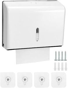 QWORK® Dispensador de Papel Manos, montado en la Pared sin taladrar, Capacidad de 200 Hojas, Ideal para centros comerciales, hoteles, oficinas, hogares