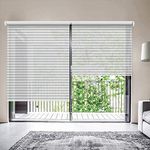 ZY Blinds Cordless Solar Window Shades, 41" W x 84" H Inches Striped Grey, Upgrade Free-Stop Cordless Light Filter UV Protection Water Proof Roller Blinds for Windows, French Door, Sliding Door