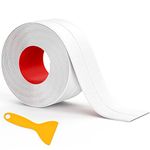 Fixmend 1 Roll Caulking Tape, Self Adhesive Sealant Caulk Strip, Waterproof Sealing Tape for Kitchen, Bathroom, Bathtub, Toilet, Wall Floor, Countertop Edge Protector (White 126 x 1.5in)