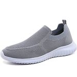 konhill Slip on Trainers Men, Low-Top Sneakers for Men, Soft Walking Shoes for Men Light Grey46.5 Lightgrey