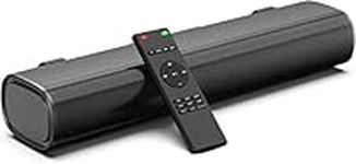 Popozono 2.0ch Soundbar, 16-inch Small Sound Bar for TV, PC Soundbar Built-in DSP & 3D Surround Sound, 3 EQ Modes, Wireless Bluetooth 5.0, Optical, AUX, Remote Control & Wall Mountable - 50W / 110dB