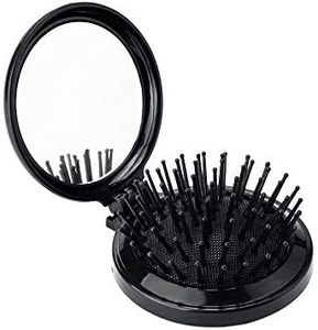 pedkit Mini Pocket Hair Comb with Mirror Folding Brush Travel Hair Brush