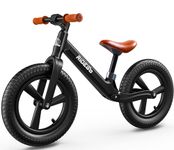 Ridego 14 Inch Balance Bike for Kids 3-7 Year Old,Lightweight Kids Bike with Adjustable Seat, Push Bicycle with Air Rubber Tires，Ride-on Toys Birthday Gift,Black