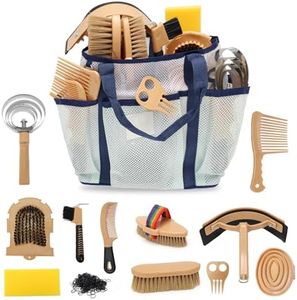Horse Grooming Kit,13PCS Professional Horse Brushes for Grooming Care Supplies Set with Organizer Bag, Curry Comb, Hoof Pick, Horses Tack Brush Set for Effective Cleaning, Gift for Horse Riders
