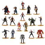 Disney Store Official Marvel Mega Figurine Playset, 18 Pc., Fully Sculpted Character Toy Figures, Includes Captain America, Iron Man, Hawkeye, Hulk, Valkyrie, Doctor Strange - Suitable for Ages 3+